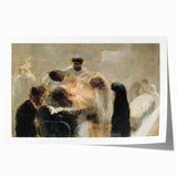 Modern Wall Art: Emotional Abstract Scene of Surgery in Muted Tones