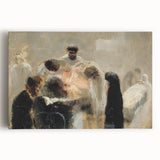 Modern Wall Art: Emotional Abstract Scene of Surgery in Muted Tones
