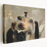 Modern Wall Art: Emotional Abstract Scene of Surgery in Muted Tones