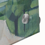 Modern Wall Art: Serene Countryside Landscape in Green and Blue