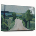 Modern Wall Art: Serene Countryside Landscape in Green and Blue