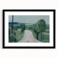 Modern Wall Art: Serene Countryside Landscape in Green and Blue
