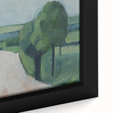 Modern Wall Art: Serene Countryside Landscape in Green and Blue