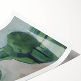 Modern Wall Art: Serene Countryside Landscape in Green and Blue