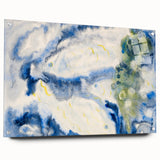 Modern Wall Art: Abstract Fish Composition in Oceanic Blue Tones