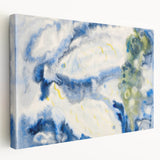 Modern Wall Art: Abstract Fish Composition in Oceanic Blue Tones