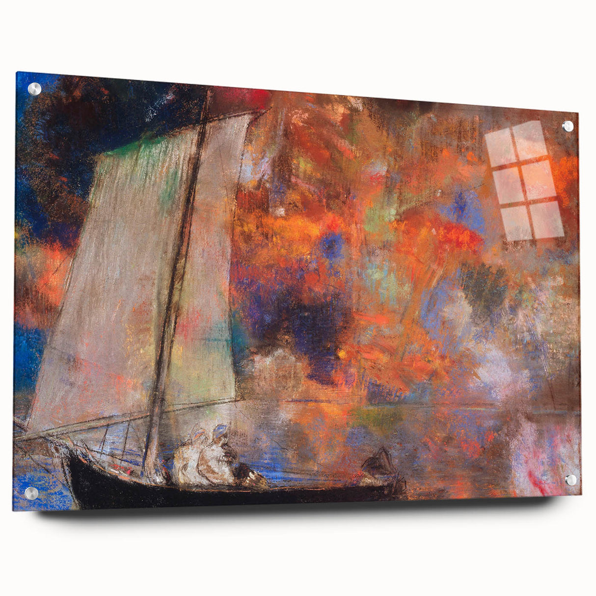 Modern Wall Art: Dreamy Sailing Scene with Vibrant Cloudscape