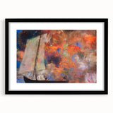 Modern Wall Art: Dreamy Sailing Scene with Vibrant Cloudscape