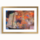 Modern Wall Art: Dreamy Sailing Scene with Vibrant Cloudscape