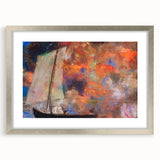 Modern Wall Art: Dreamy Sailing Scene with Vibrant Cloudscape