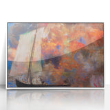 Modern Wall Art: Dreamy Sailing Scene with Vibrant Cloudscape