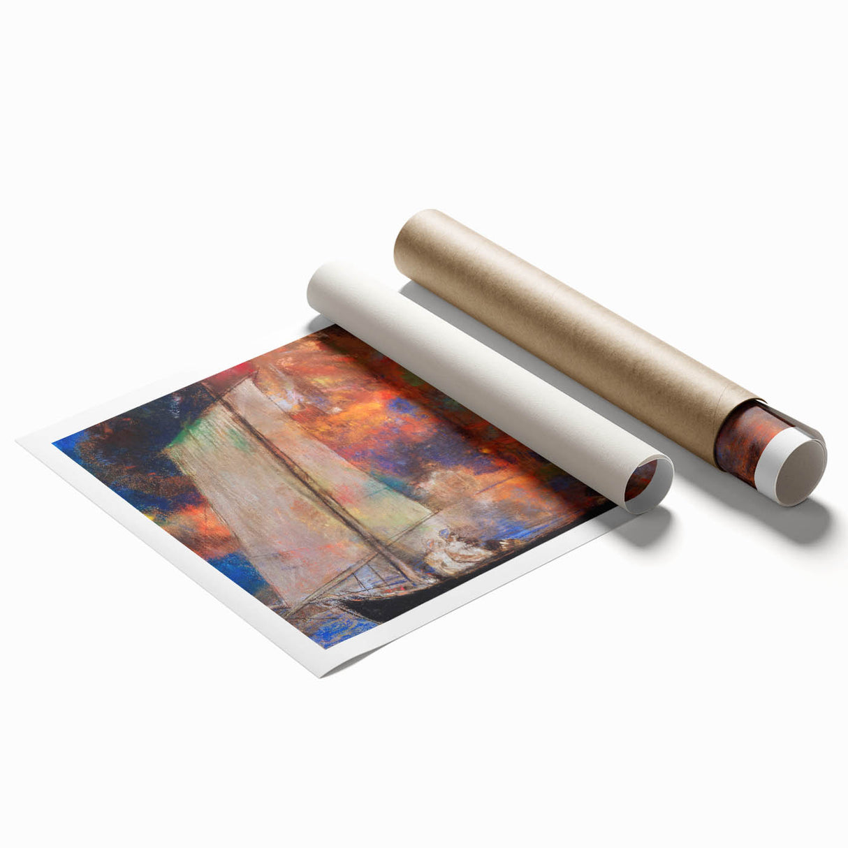Modern Wall Art: Dreamy Sailing Scene with Vibrant Cloudscape