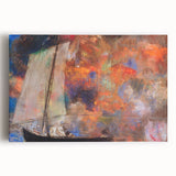 Modern Wall Art: Dreamy Sailing Scene with Vibrant Cloudscape