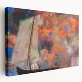 Modern Wall Art: Dreamy Sailing Scene with Vibrant Cloudscape