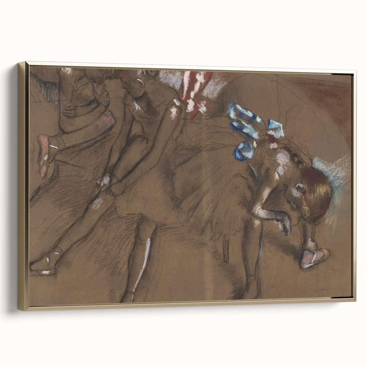 Impressionist Ballet Wall Art – Three Dancers Resting by Edgar Degas