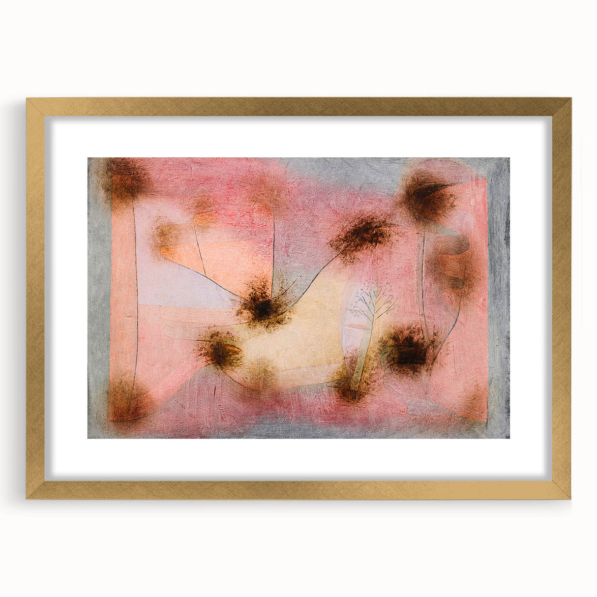 Modern Wall Art: Abstract Botanical Composition in Warm Tones