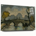 Modern Wall Art: Atmospheric Bridge Scene in Muted Gray Tones