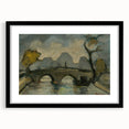 Modern Wall Art: Atmospheric Bridge Scene in Muted Gray Tones
