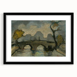 Modern Wall Art: Atmospheric Bridge Scene in Muted Gray Tones