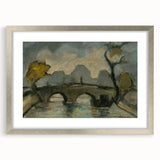 Modern Wall Art: Atmospheric Bridge Scene in Muted Gray Tones