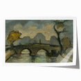 Modern Wall Art: Atmospheric Bridge Scene in Muted Gray Tones