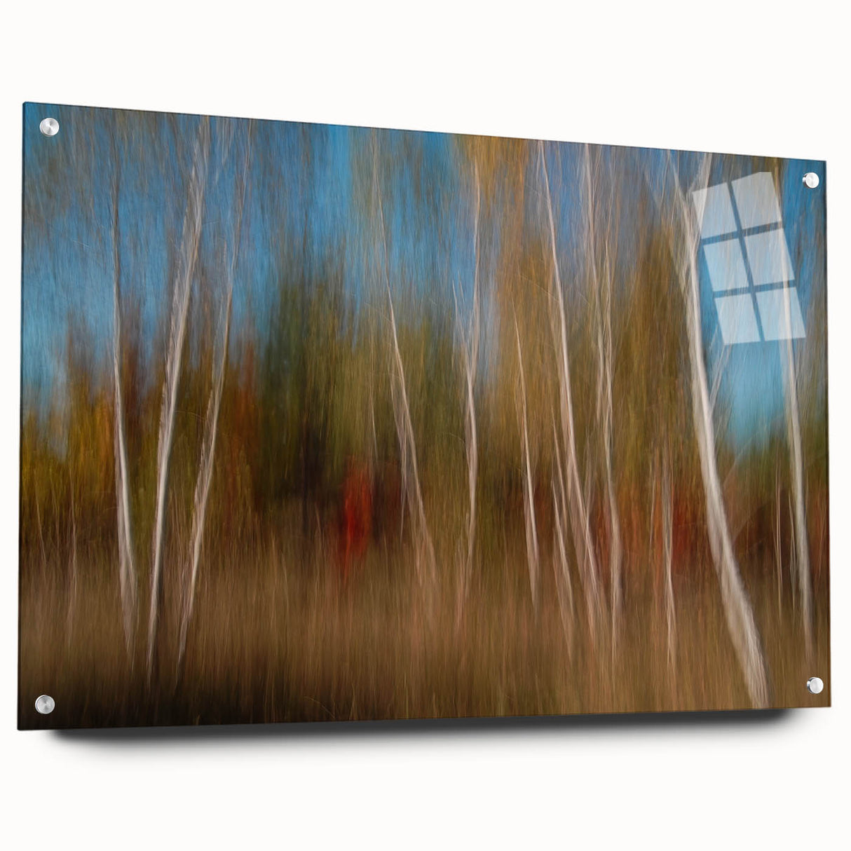Echoes of Autumn – Abstract Forest Scene in Vertical Color Motion