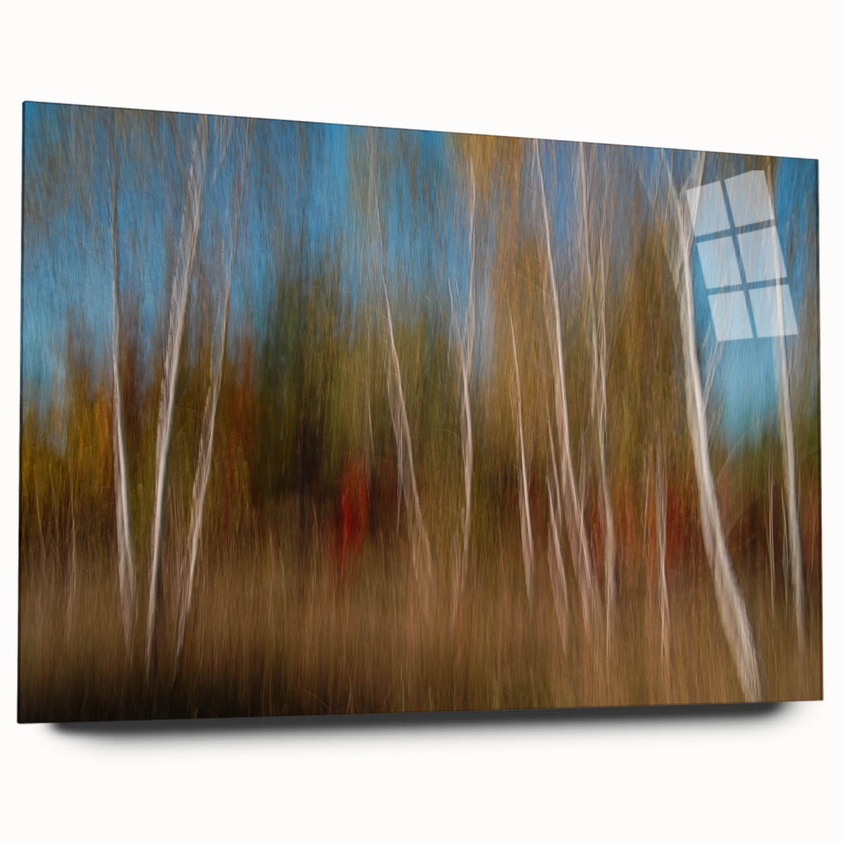 Echoes of Autumn – Abstract Forest Scene in Vertical Color Motion