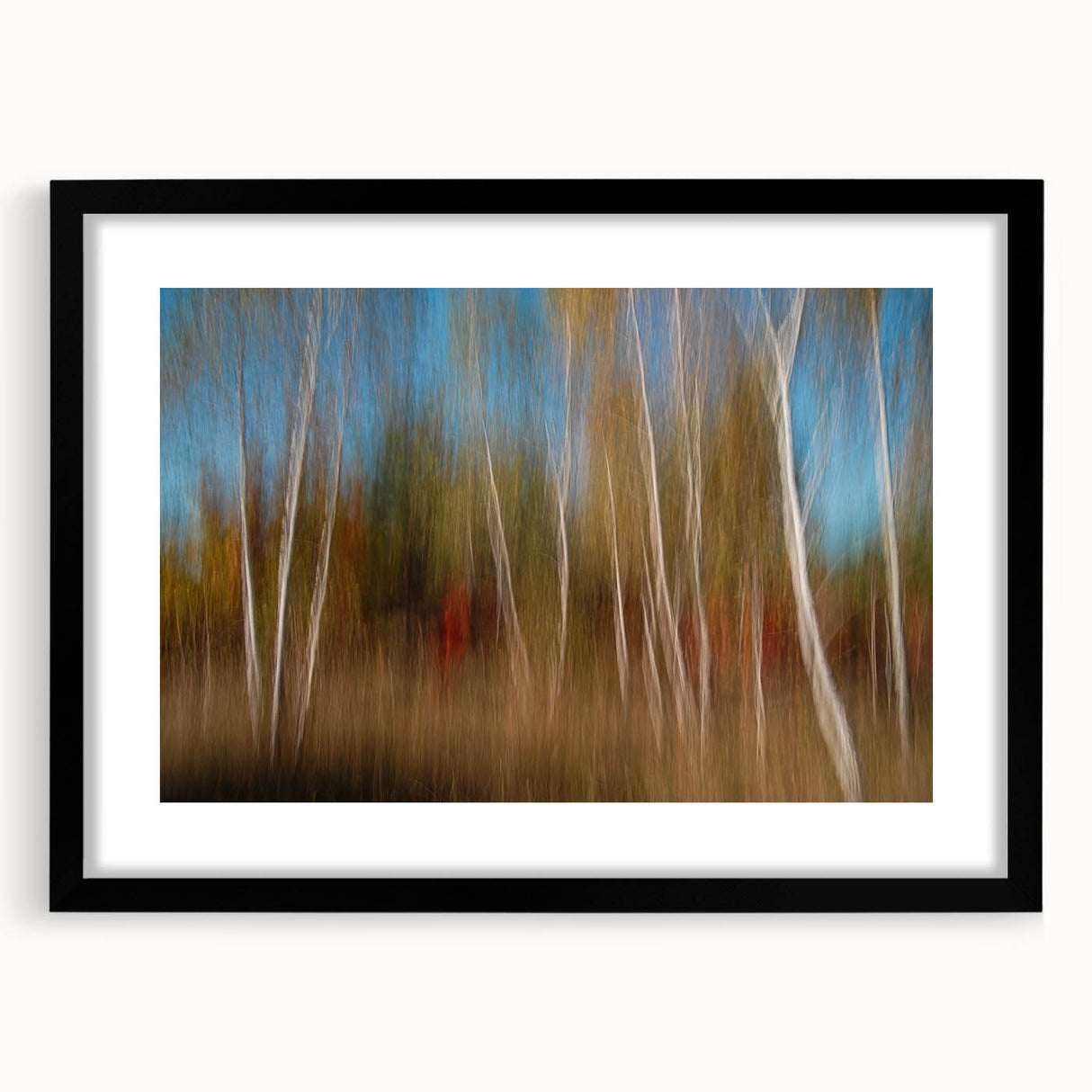 Echoes of Autumn – Abstract Forest Scene in Vertical Color Motion