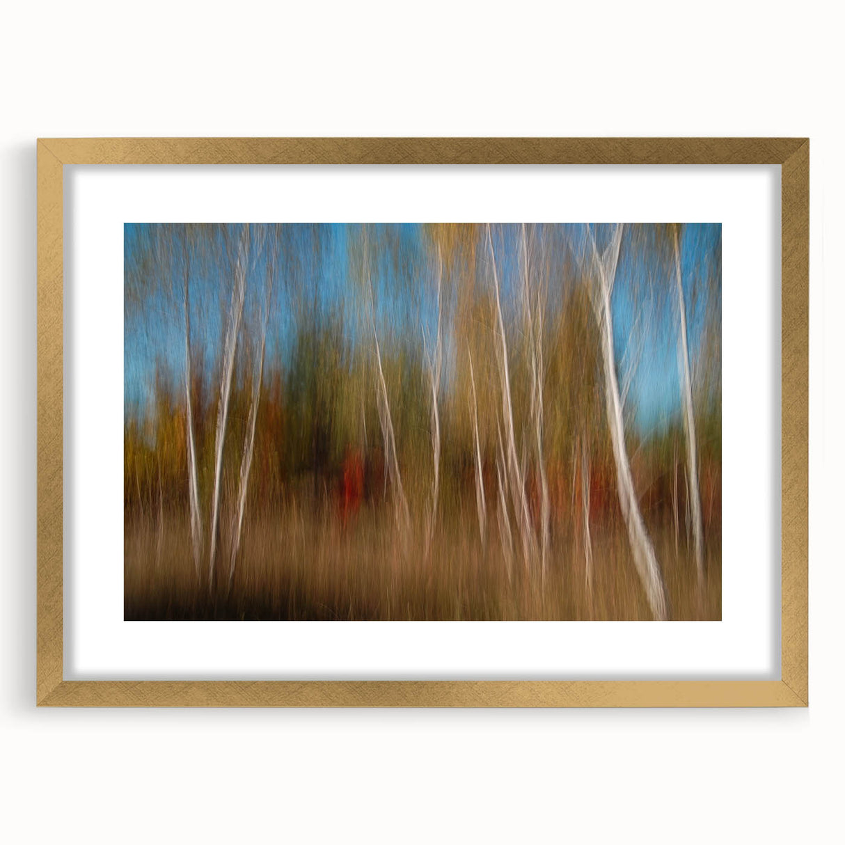 Echoes of Autumn – Abstract Forest Scene in Vertical Color Motion