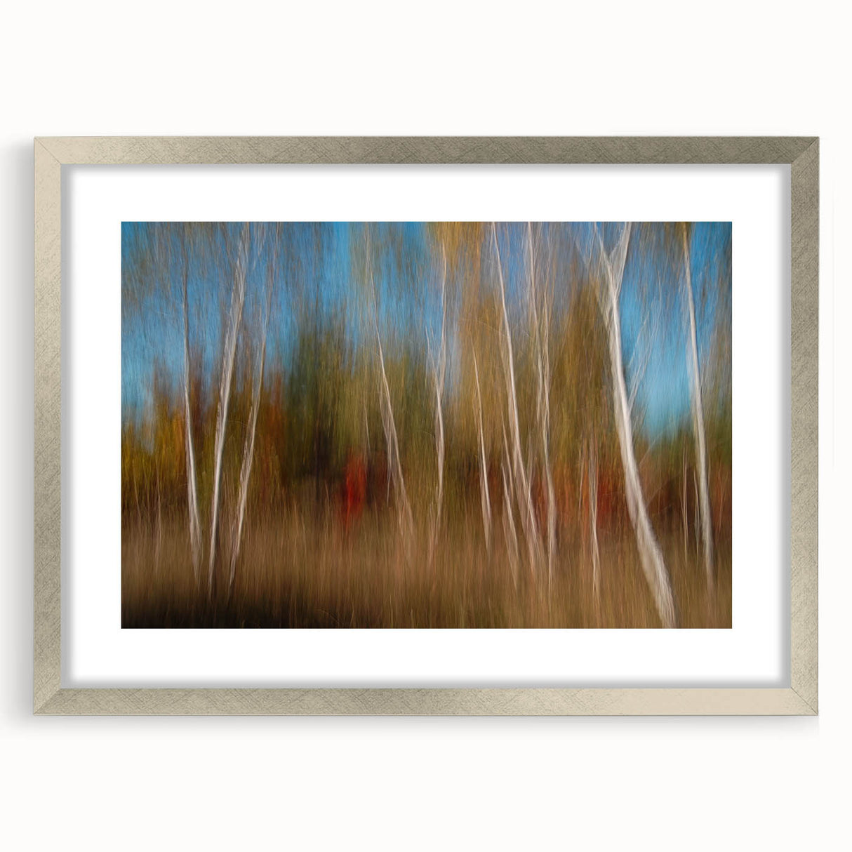 Echoes of Autumn – Abstract Forest Scene in Vertical Color Motion