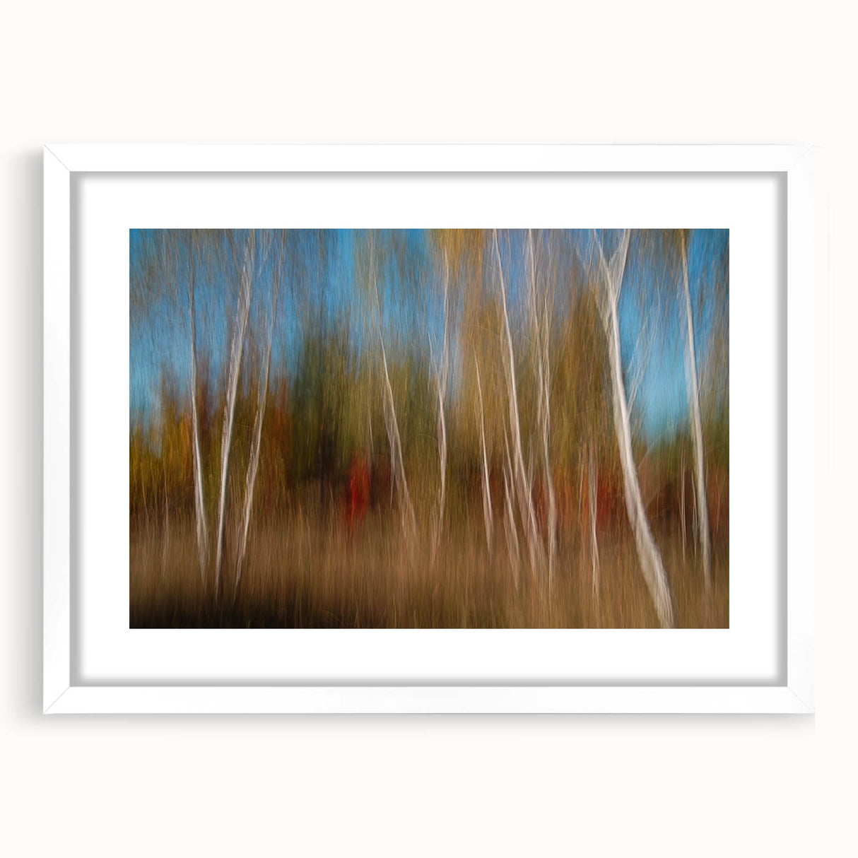 Echoes of Autumn – Abstract Forest Scene in Vertical Color Motion
