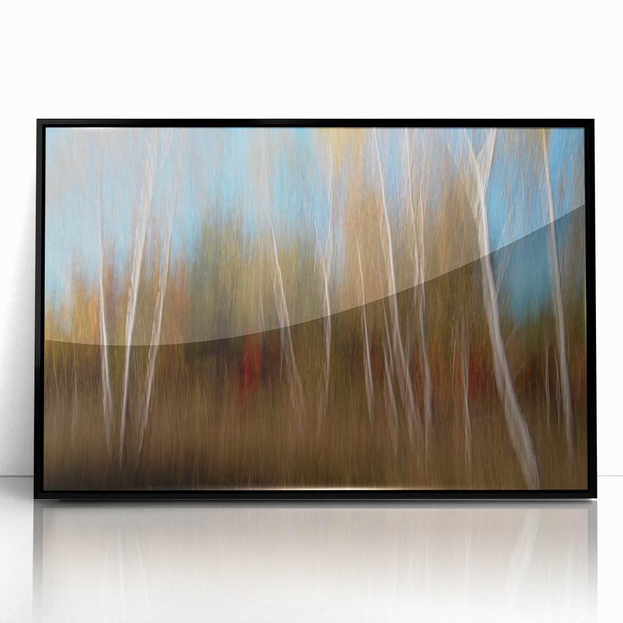 Echoes of Autumn – Abstract Forest Scene in Vertical Color Motion