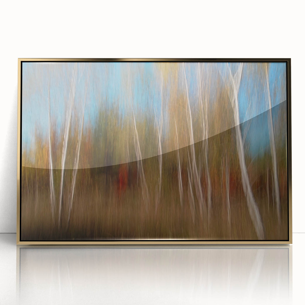 Echoes of Autumn – Abstract Forest Scene in Vertical Color Motion