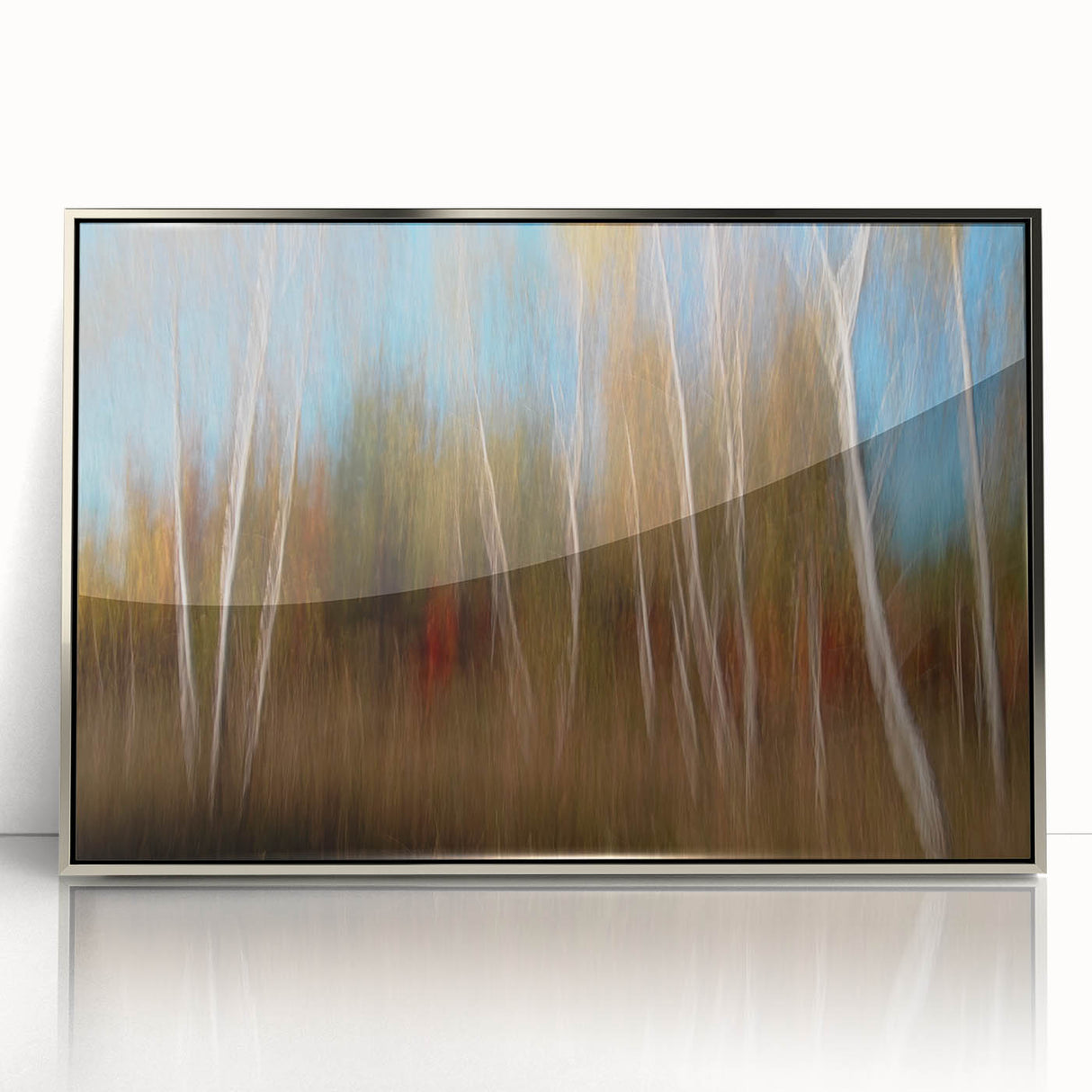 Echoes of Autumn – Abstract Forest Scene in Vertical Color Motion