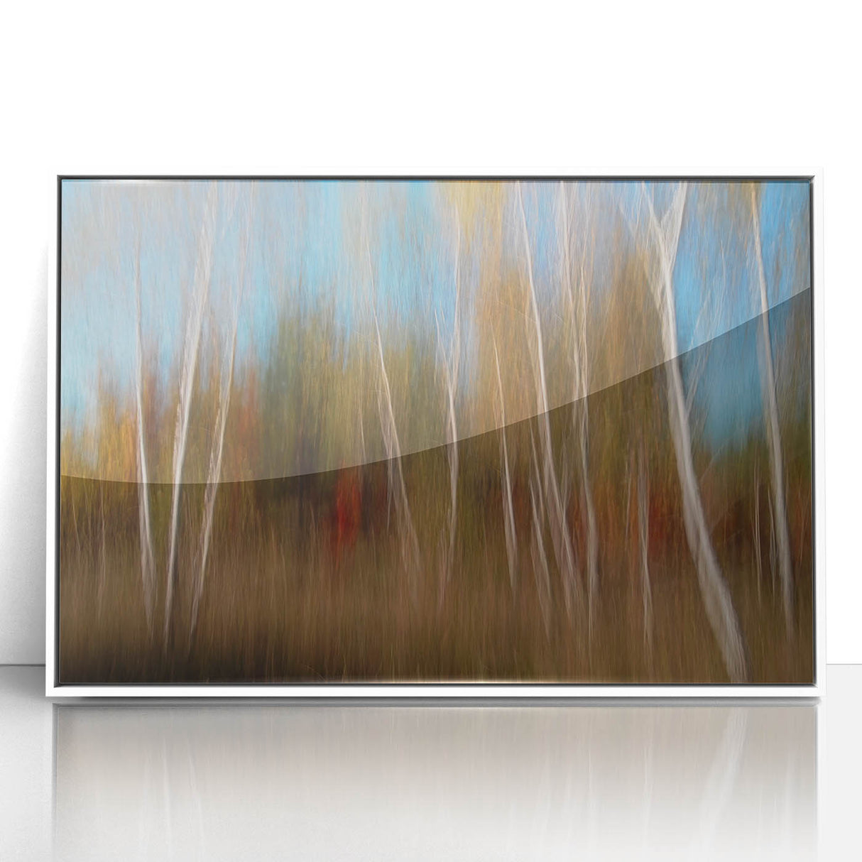 Echoes of Autumn – Abstract Forest Scene in Vertical Color Motion