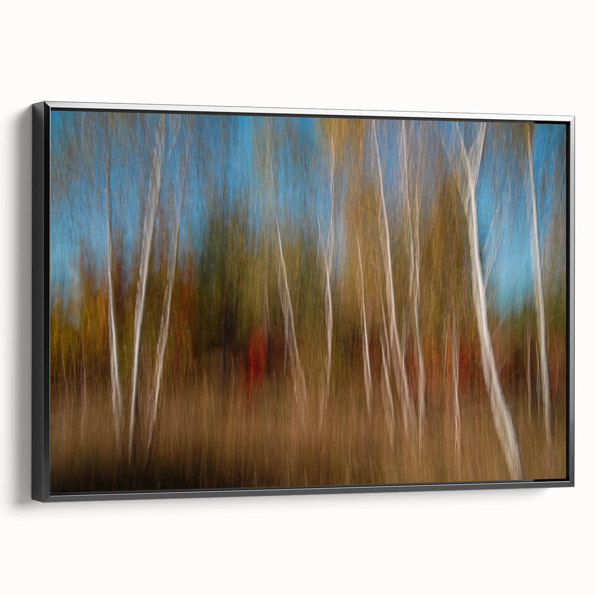 Echoes of Autumn – Abstract Forest Scene in Vertical Color Motion