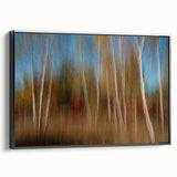 Echoes of Autumn – Abstract Forest Scene in Vertical Color Motion