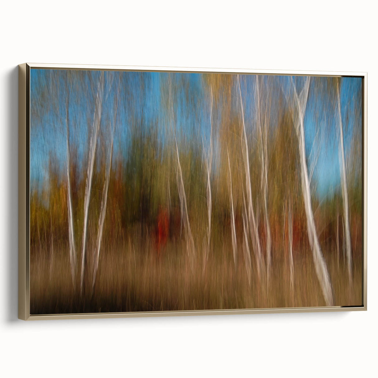 Echoes of Autumn – Abstract Forest Scene in Vertical Color Motion