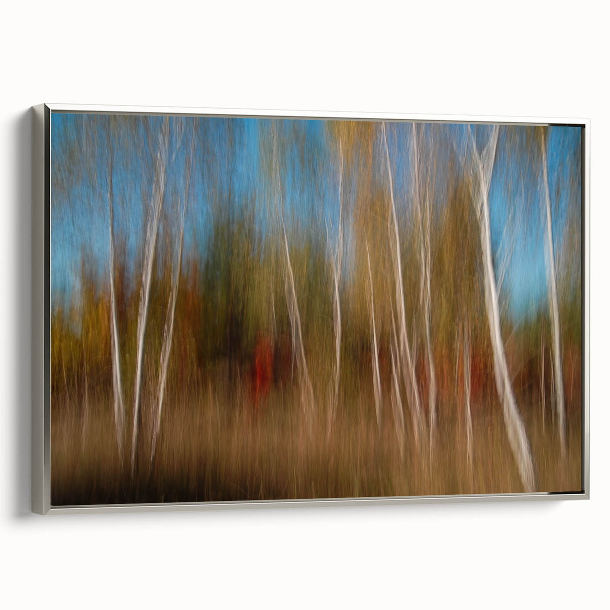 Echoes of Autumn – Abstract Forest Scene in Vertical Color Motion
