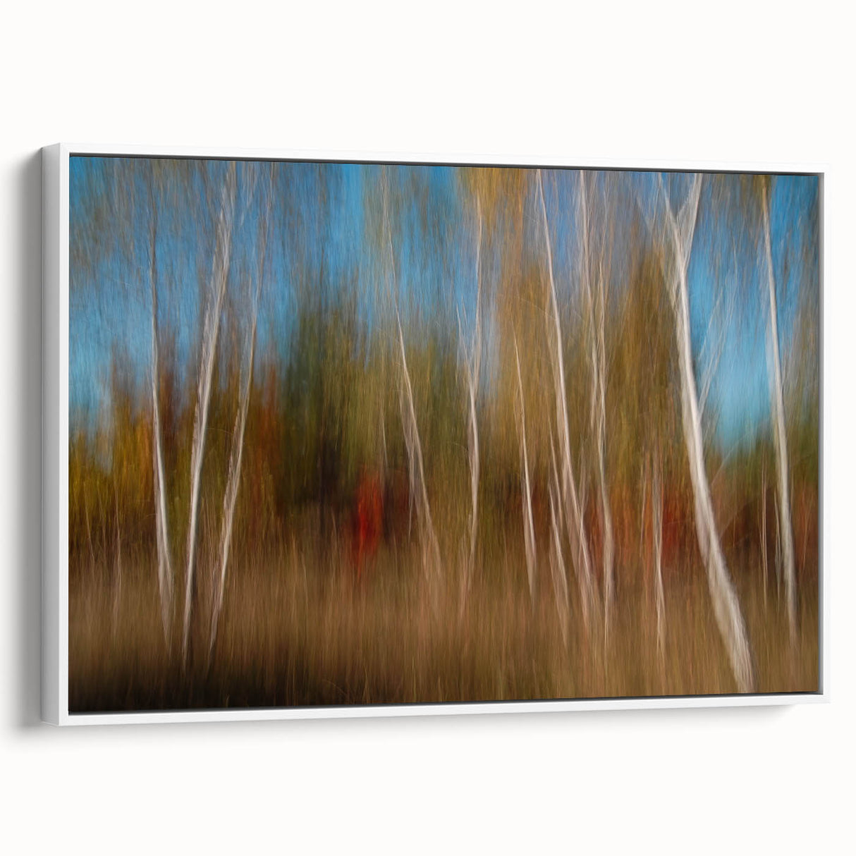 Echoes of Autumn – Abstract Forest Scene in Vertical Color Motion