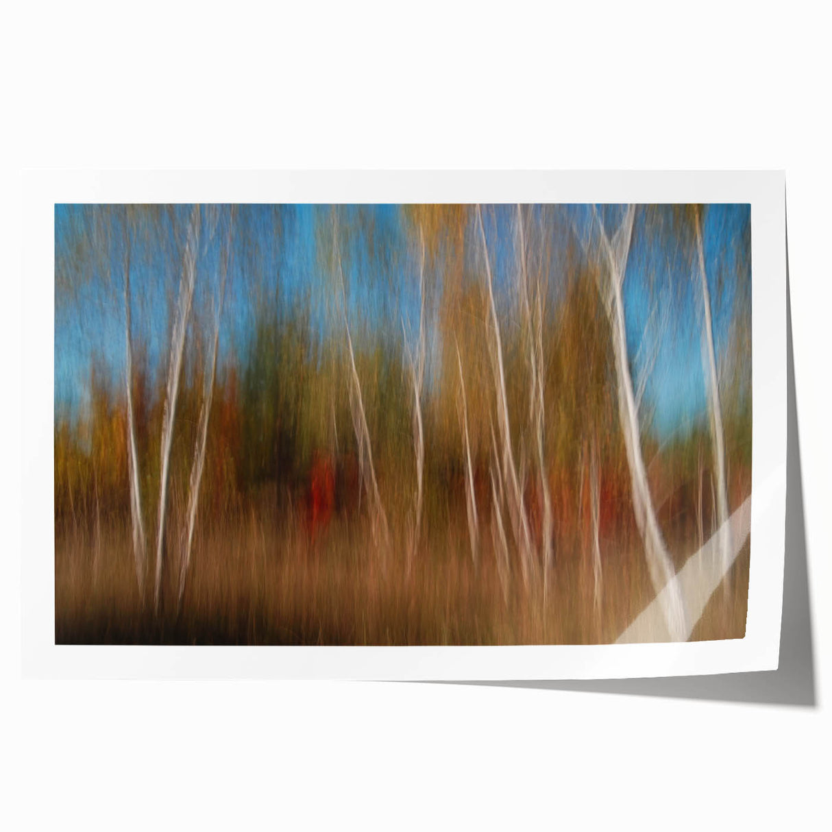 Echoes of Autumn – Abstract Forest Scene in Vertical Color Motion