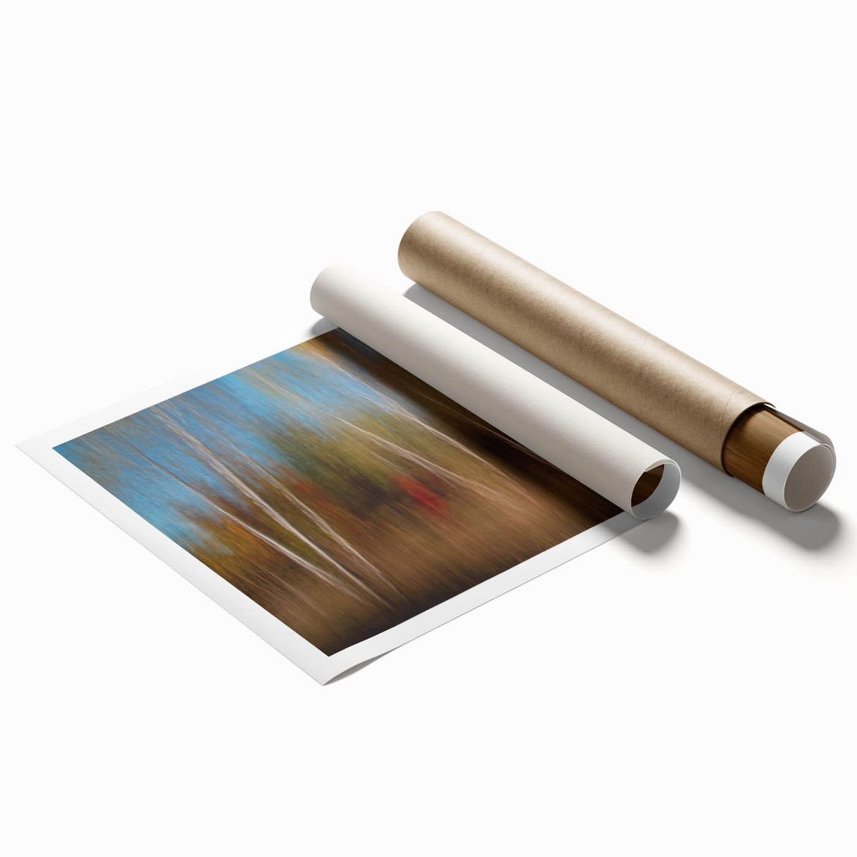 Echoes of Autumn – Abstract Forest Scene in Vertical Color Motion