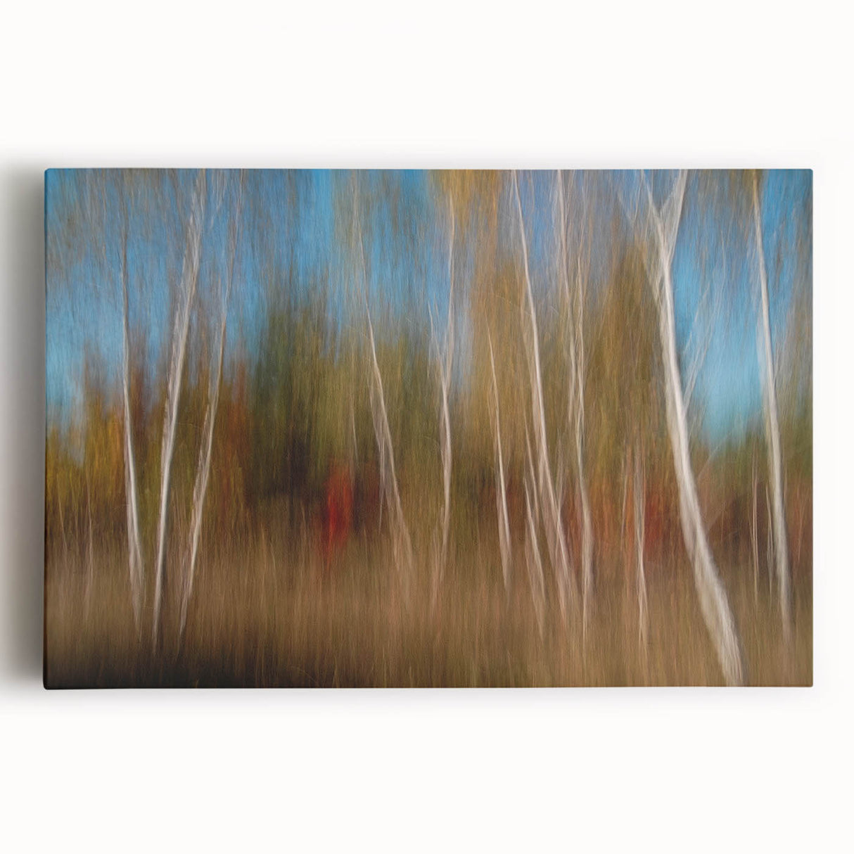 Echoes of Autumn – Abstract Forest Scene in Vertical Color Motion