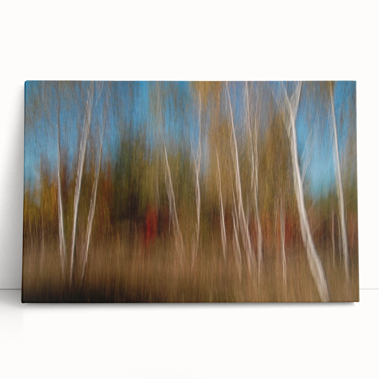 Echoes of Autumn – Abstract Forest Scene in Vertical Color Motion