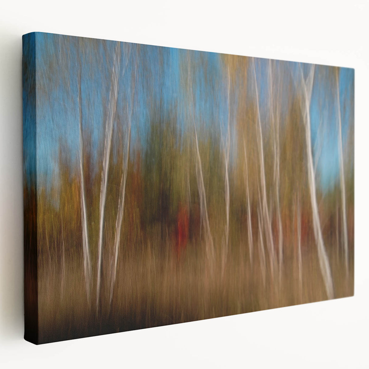 Echoes of Autumn – Abstract Forest Scene in Vertical Color Motion