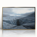 Framed acrylic artwork depicting serene landscapes with majestic cliffs and a gold border, ideal for enhancing home decor and creating a calming atmosphere.