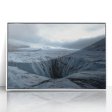 Framed acrylic wall art showcasing a dramatic cliff landscape, featuring vibrant colors and intricate details, perfect for enhancing modern decor.