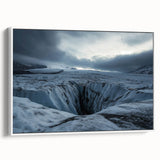 Framed canvas artwork depicting a stunning cliff landscape with vibrant colors and intricate details, showcasing a serene natural scene, perfect for home decor.