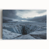 Stretched canvas art depicting vibrant coastal cliffs under a blue sky, showcasing rich textures and colors ideal for home decor enthusiasts seeking nature-inspired wall art.