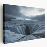 Stretched canvas artwork showcasing a stunning side view of a dramatic cliff landscape, featuring vibrant colors and intricate details, perfect for enhancing any home decor.